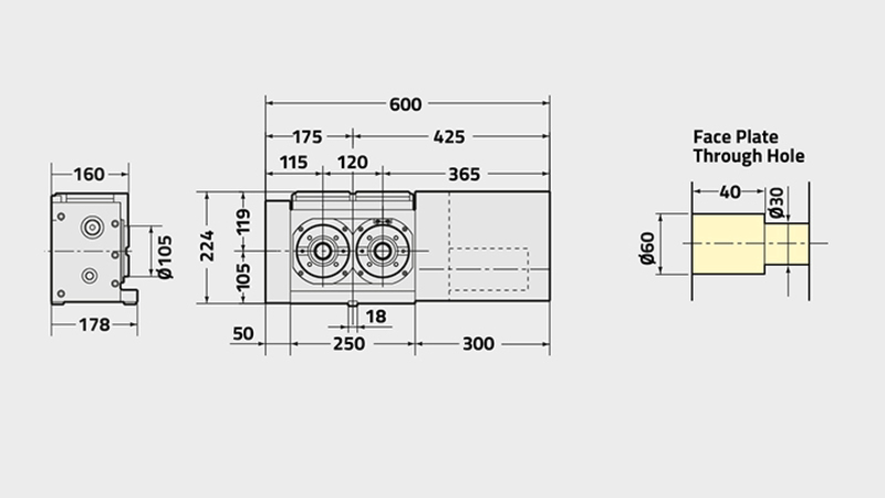 Technisches Diagramm CNC (Z) 100-2W