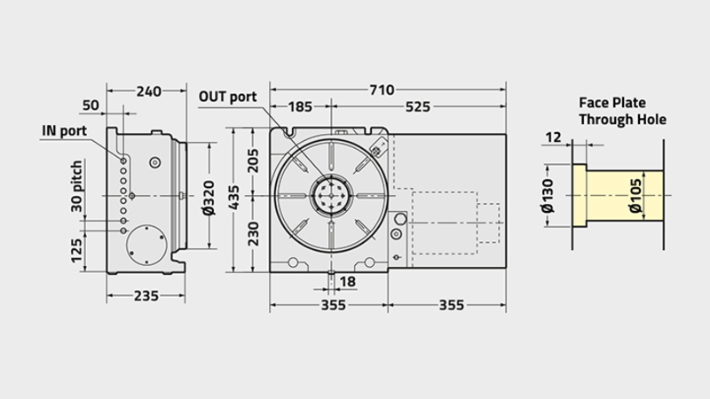 Technisches Diagramm des Drehtisches CNC (Z) 321