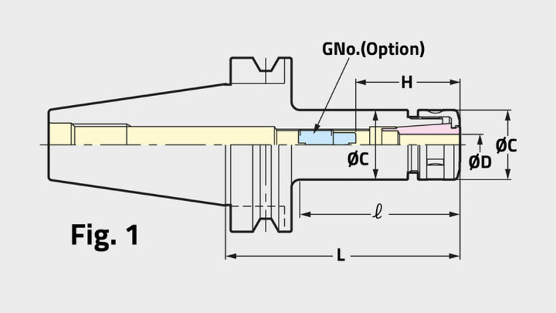 Technisches Diagramm des NIKKEN Slim Chuck