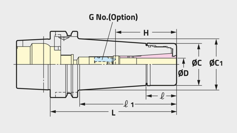 Technisches Diagramm des VC-Halters