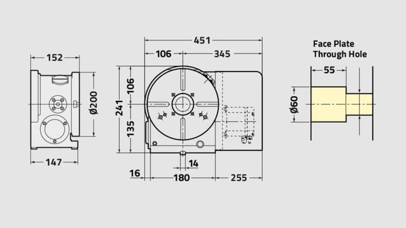 Technisches Diagramm des Drehtischs CNC (Z) 202