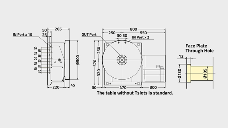 Technisches Diagramm des Drehtisches CNC (Z) 503H